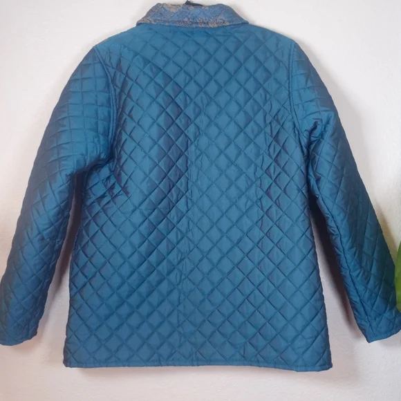 Vintage La Cera Quilted Embroidered Floral Button Up Boho Eclectic Grandpa Coat